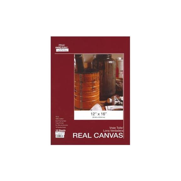 Pro Art Real Canvas Pad 12x16 10sheet