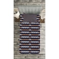 thumbnail image 3 of Ambesonne Ethnic Quilted Bedspread Set 2 Pcs, Horizontal Irregular Stripes, Twin Size, Indigo Ginger White, 3 of 3