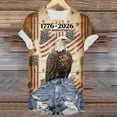 thumbnail image 5 of UngA 250 Anniversary USA Shirt Women Patriotic Eagle American Flag Cool Womens T Shirt (Beige,L), 5 of 7