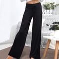 thumbnail image 2 of Women Casual Loose Solid Color Yoga Sport Long Pants Wide Leg Pants, 2 of 6