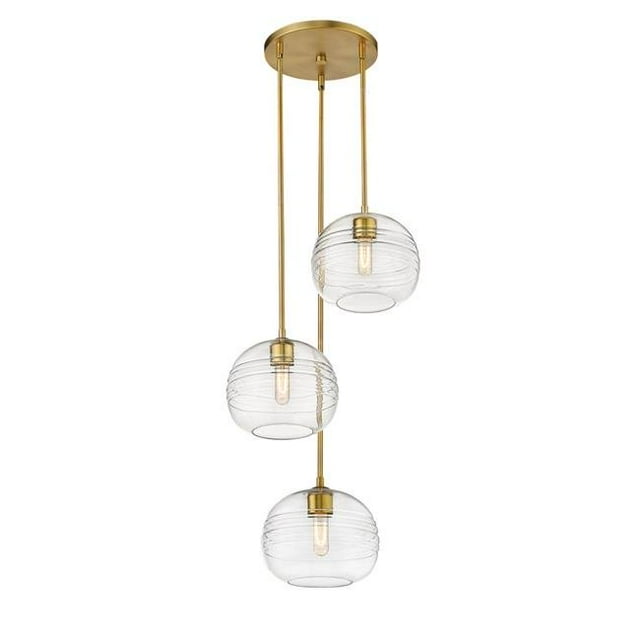 Z Lite 486P10-3R-OBR 20 in. Harmony 3 Light Olde Brass Pendant Ceiling Light