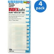 (4 pack) (4 Pack) Redi-Tag, RTG31000, Permanent Stick Write-On Index Tabs, 104 / Pack