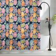 thumbnail image 2 of Easter Eggs Extra Long Shower Curtain Set, Waterproof Shower Curtains for Bathroom, Colorful Eggs Spring Flowers Leaves Farm Navy Blue Washable Fabric Bath Curtain for Bathtub with Hooks 72x96 Inches, 2 of 9