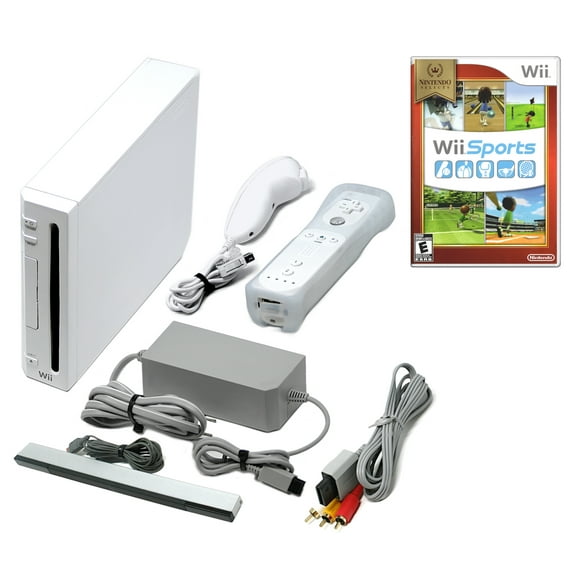 Restored Nintendo Wii Console Wii Game System with Wii Sports, White (Refurbished)