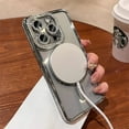 thumbnail image 5 of New Fashion Glitter Diamond Transparent Case For iPhone 16 15 14 13 11 12 Pro Max 16 Plus Magnetic Wireless Charge Bumper Cover, 5 of 5