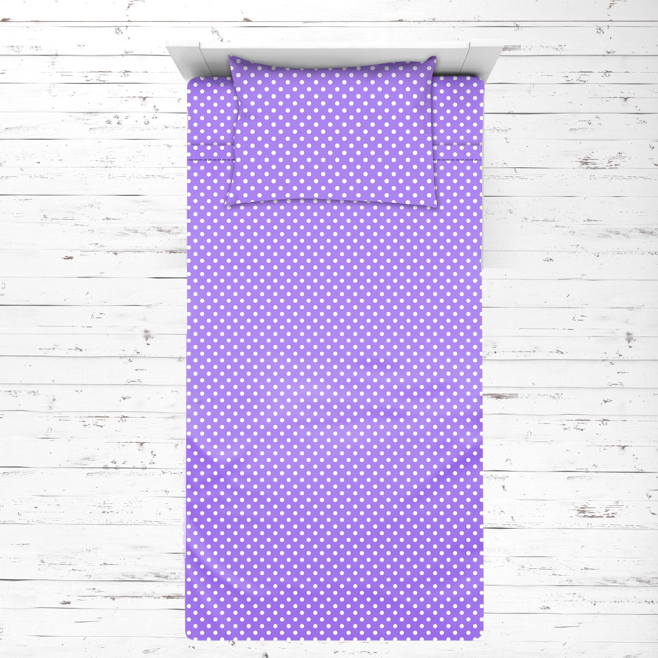 Bacati - Pin Dots Purple Toddler Bedding/Sheet Set 100% Cotton Percale