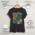 thumbnail image 3 of Women's Harry Potter Hogwarts Houses Vintage Collage  Graphic Tee Black 2X Large, 3 of 9