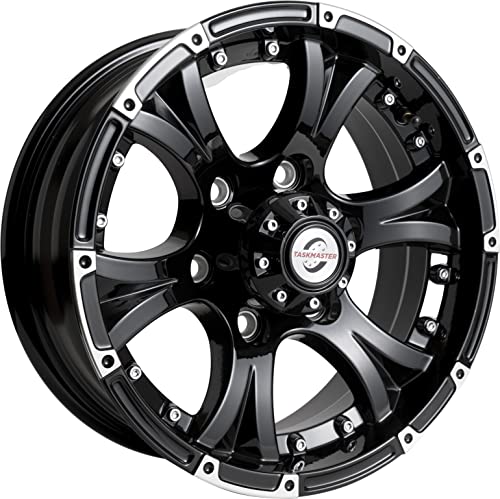 Viking Series Machined Lip Gloss Black Aluminum Trailer Wheel with Black Cap - 15" x 6" 6 On 5.5 - 2830 LB Load Carrying Capacity - 0 Offset - image 2 of 3