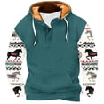 thumbnail image 2 of Jinhomg Mens Fleece Lined Hoodies Vintage Western Cowboy Sweatshirts Casual Comfy Long Sleeve Country Graphic Pullover Tops with Pocket Green M, 2 of 5