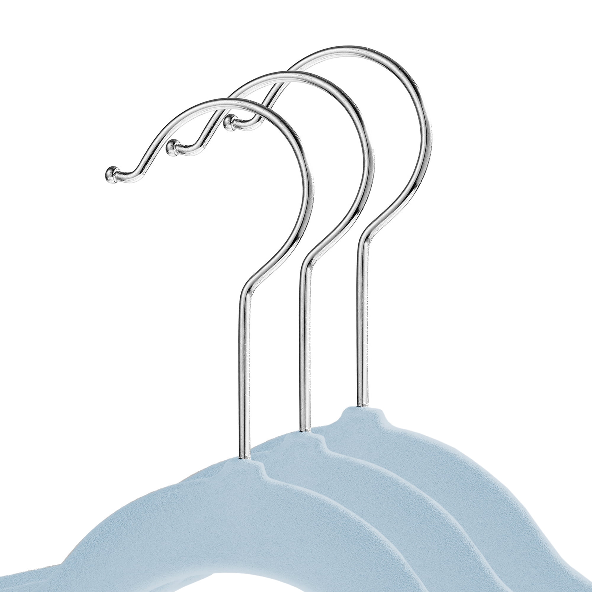 Casafield 100 Velvet Baby Hangers for Infant & Toddler Clothes, 11" - Light Blue
