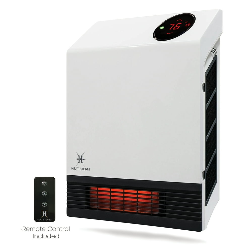 Heat Storm Deluxe Infrared Quartz Wall 1000W Heater, Indoor, White, HS