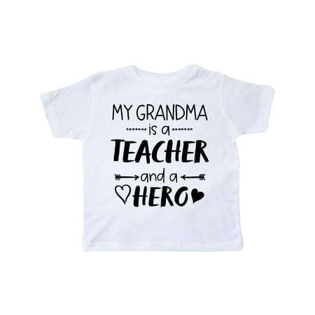 

Inktastic My Grandma is a Teacher and a Hero Gift Toddler Boy or Toddler Girl T-Shirt