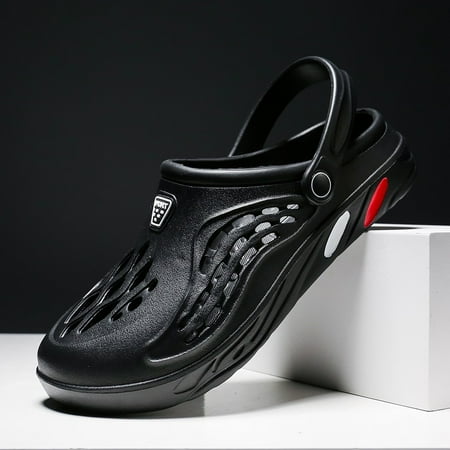 

2024 Summer Fashionable Men‘s Hole Shoes Breathable Beach Shoes Fashionable Outdoor Inner Half Slippers Baotou Distinctive Sandals