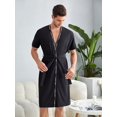 thumbnail image 1 of Men's Letter Pattern Belted Bathrobe With Woven Strap, Homewear, 1 of 3