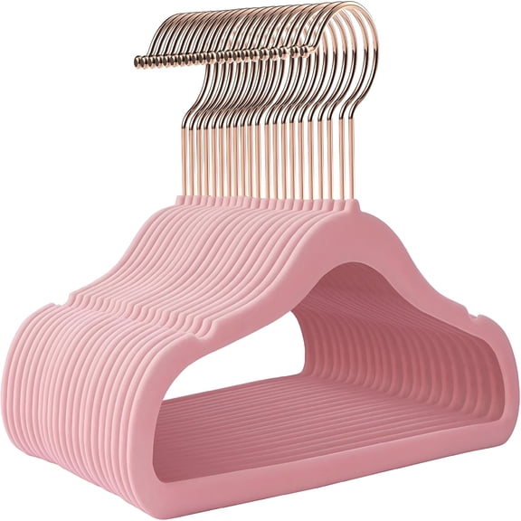 XIBUFE Baby Hangers Velvet 20 Pack-11.4 Inch,Baby Clothes Hangers Non Slip,Baby Hangers for Closet,Sturdy Infant/Toddler Hangers Pink Hangers