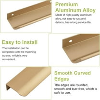 Concealed Drawer Pull Handles,Happon 10 Pack Hidden Cabinet Handles,Finger Edge Pull Concealed Handles,Back Mount Finger Edge Pull,Cabinet Pull Handles for Home Kitchen Door Drawer Cabinet (Gold)