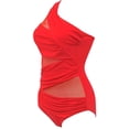 thumbnail image 2 of Kiapeise Women Plus Size One Piece Mesh See Through One Shoulder Swimwear, 2 of 4