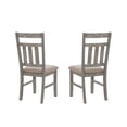 thumbnail image 4 of Linon Turino Set of 2 Slat Back Upholstered Dining Chairs in Weathered Gray Wood, 4 of 12