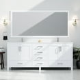 thumbnail image 4 of 80" W Double Bath Vanity, White, Cultured Marble Top, Solid Wood, Contemporary Cabinet White Vanity X 22" D, Surface, 4 of 6