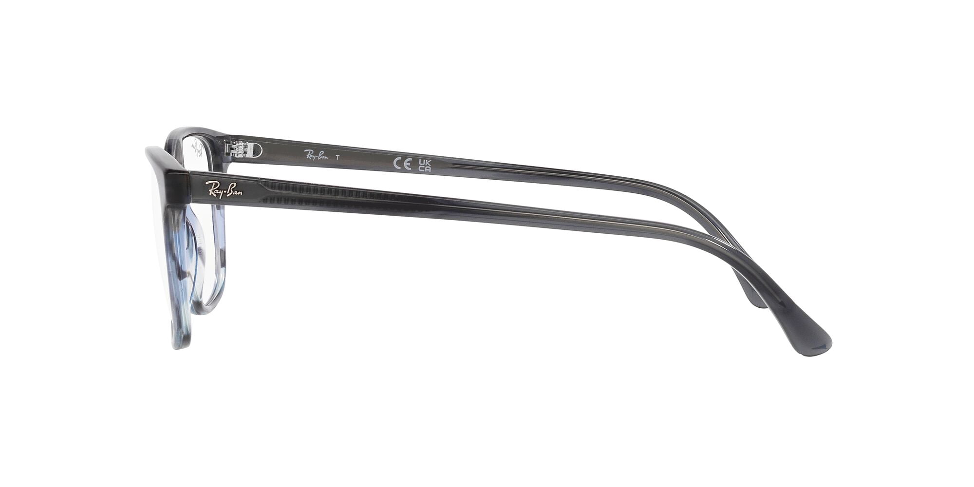 Ray-Ban Optics Glasses RB5418 Prescription Eyeglasses with Case, Striped Gray Gradient Blue with Demo Lens, Size 56
