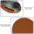thumbnail image 5 of Independence Day 6PCS Round Coasters Microfiber Leather Set of 6 Drink Coasters with Holder, 4.3x4.3 inch, Dining Table, Bar, Home and Kitchen Decor, Black Color Coasters Package, 5 of 6