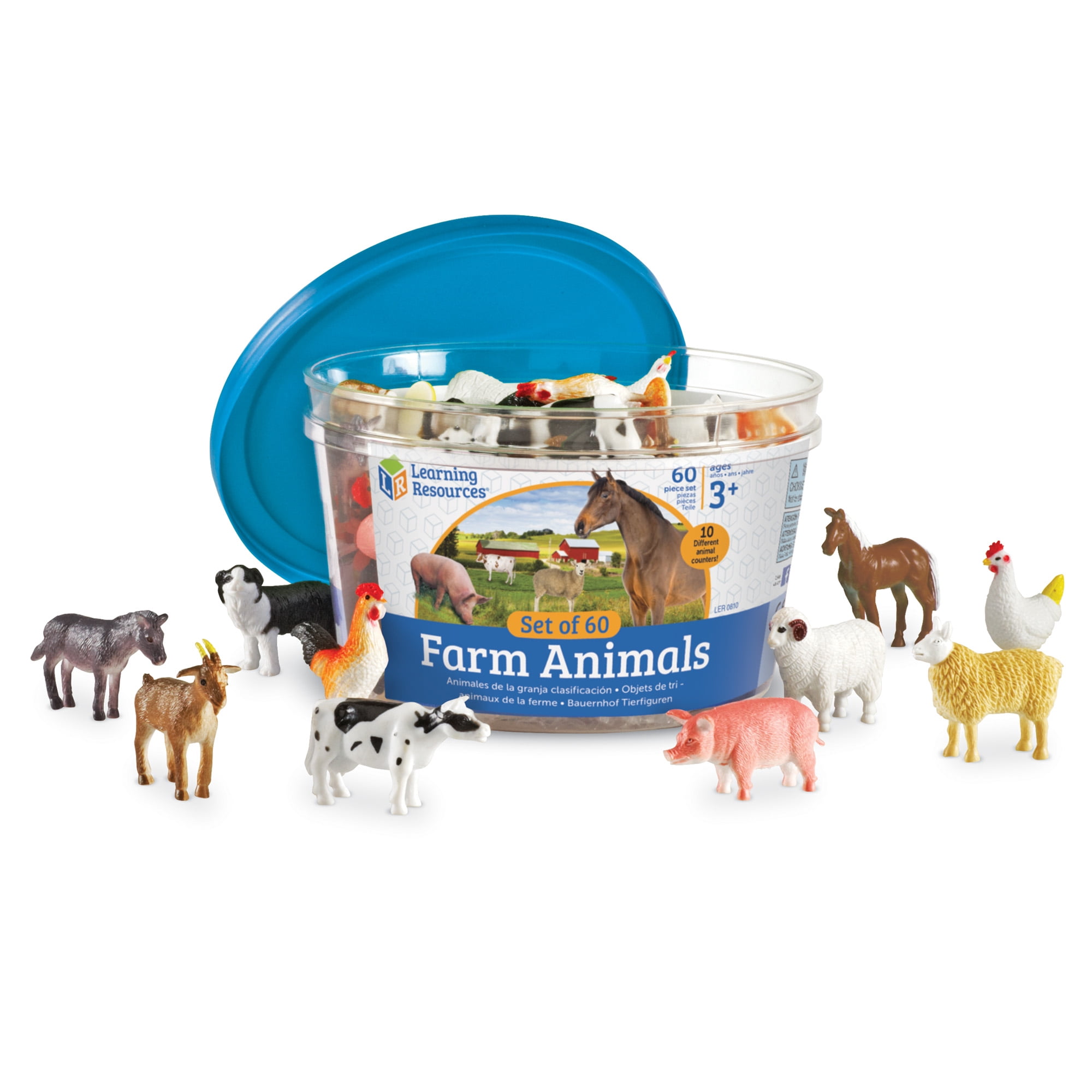 Learning Resources Farm Animal Counters, Set of 60, Ages 3+