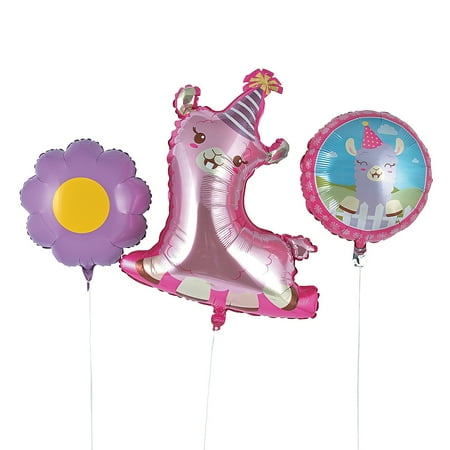 Celebrate Birthday Express - Fun Express - Lil' Llama First Birthday Mylar Balloons for Birthday - Party Decor - Balloons - Mylar Balloons - Birthday - 3 Pieces