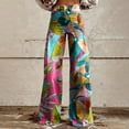thumbnail image 2 of Womens Wide Leg Pants Summer Lightweight Loose Colorful Printed Wide Leg Pants with Relaxed Casual Fit Wide Leg Trousers Women, 2 of 4