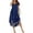 Blue, variant on Womens Long Sleep Dress Short Sleeve Nightgown V Neck Loungewear with Pockets and Side Slit