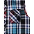 thumbnail image 3 of Ma Croix Mens Plaid Sleeveless Button Shirt Flannel Pattern, 3 of 5