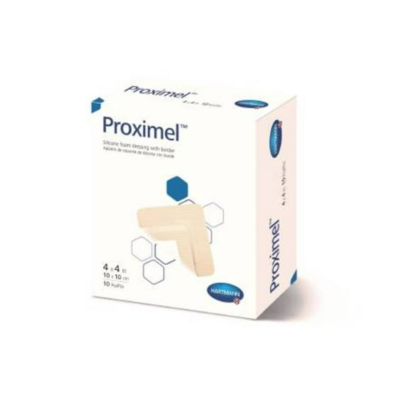 Proximel 14100000 Silicone Dressing, with Border, 3" x 3" Box of 10