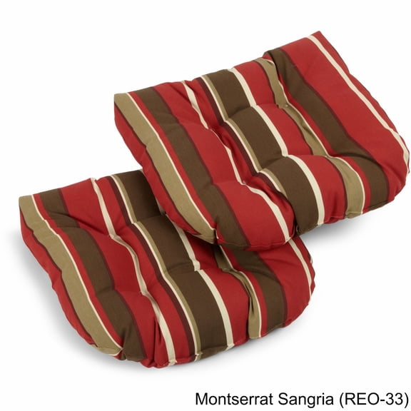 Blazing Needles Reo Striped U-Shaped Outdoor Seating Cushions, Weather-Resistant Fabric (2 Count)