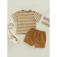 thumbnail image 5 of Musuos Baby Boys Short Set, 6 12 18 24M 3T Short Sleeve Stripes T-shirt with Elastic Waist Shorts Summer Outfit, 5 of 8