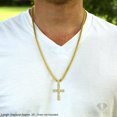 thumbnail image 3 of .925 Sterling Silver Wavy Cross Pendant Only, Micro Pave Cubic Zirconia, Giorgio Bergamo Gold, 3 of 5