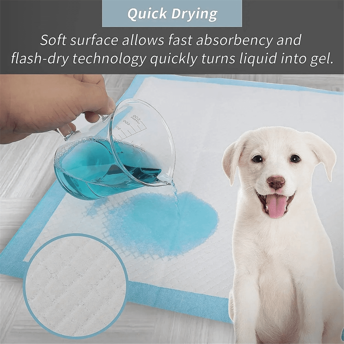 100PCS Super Absorbent Pet Diaper Dog Training Pee Pad Disposable Healthy Nappy Mat for Cats Dog Diapers Quick-Dry Mat,S