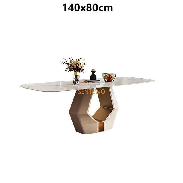 Luxury Rock Slab Dining Room Table 8 Chairs Set Stainless Steel Gold Frame Faux Marble Table Furniture Mesa Comedor Y Sillas My Lux Decor Round