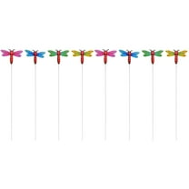 Iron Garden Insert Lawn Decoration Metal Dragonfly Stakes Ornaments Potted Plant 8 Pcs
