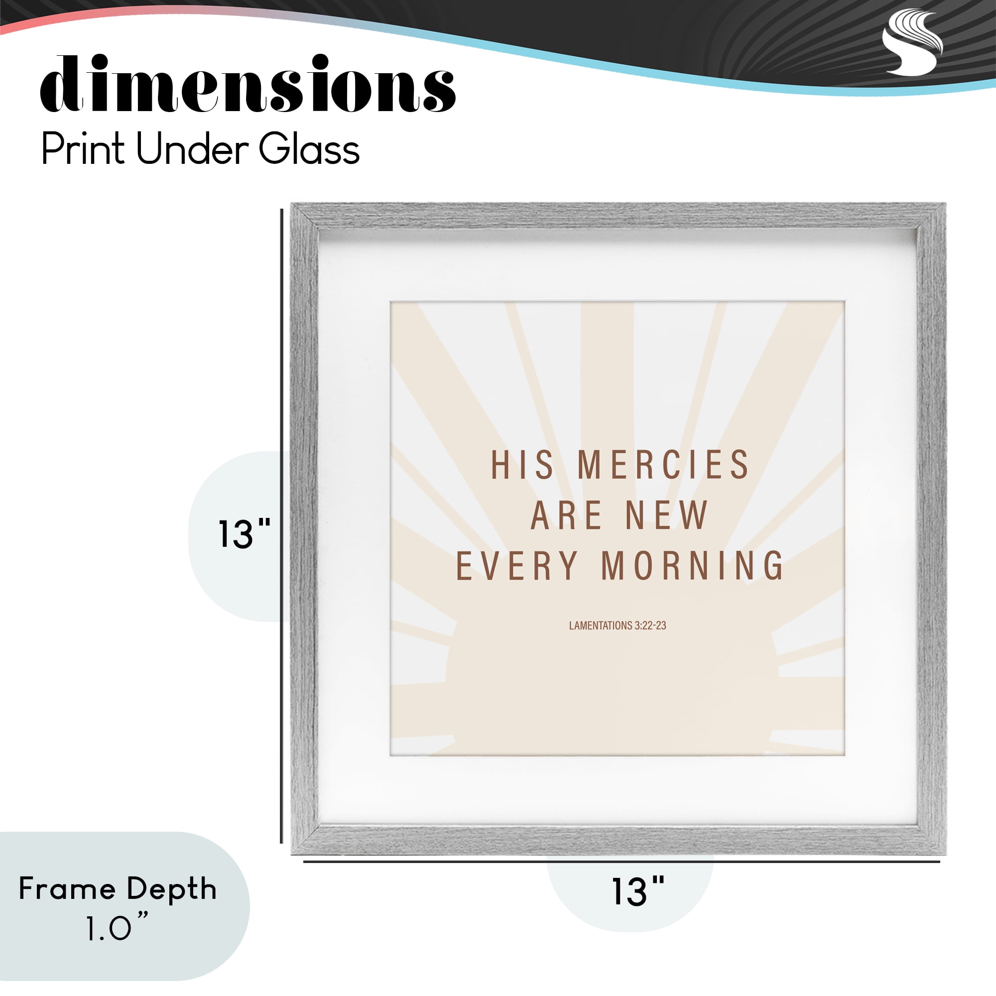 Stupell Industries His Mercies Are New Gray Framed Print Under Glass, design by SD Graphics Studio