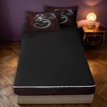 thumbnail image 4 of Manfei Gothic Dragon Animals Zipper Full Size Comforter Sets with Fitted Sheet and 2 Pillowcases,Vintage Rose Flowers Zipper Bedding Set,Red Black,Black Reversible,4pcs, 4 of 8