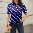 thumbnail image 2 of NAMTYQX Womens Summer Tops Lapel Stylish Soft Lounges Short Sleeve Womens Polo Shirts Navy Size XL, 2 of 5