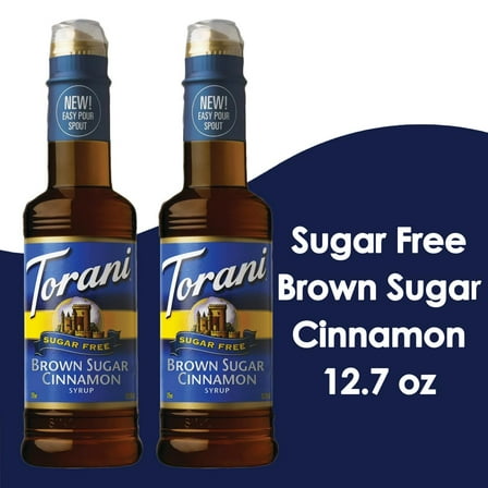 Torani Sugar Free Brown Sugar Cinnamon Syrup, Zero Calorie, Authentic Coffeehouse Syrup, 12.7 oz, Pack of 2