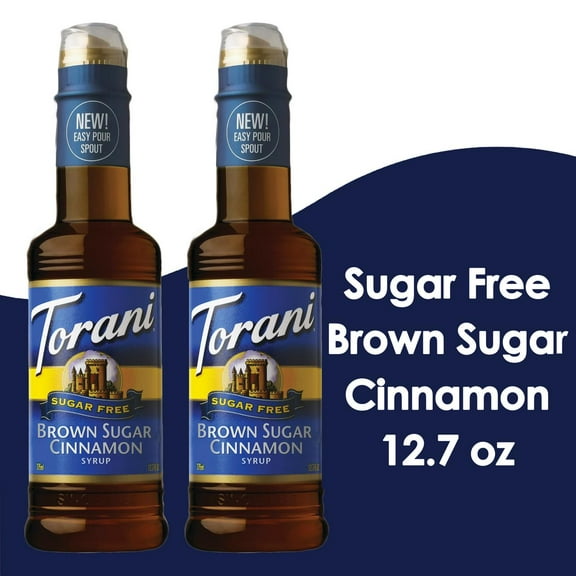 Torani Sugar Free Brown Sugar Cinnamon Syrup, Zero Calorie, Authentic Coffeehouse Syrup, 12.7 oz, Pack of 2