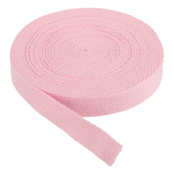 Cotton Twill Tape 5/8" 10 Yards Cotton Ribbon Bias Binding Tape Herringbone Webbing Trim for Sewing Light Pastel Pink