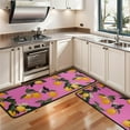 thumbnail image 3 of Kitchen Rugs Sets Of 2,Yellow Lemon Flowers Pink Pattern Anti Fatigue Kitchen Mat Rugs Non Slip Washable,Decorative Kitchen Floor Mats for Kitchen,Sink,Laundry,17"x47"+17"x47", 3 of 5