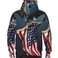 thumbnail image 3 of Bingfone American Flag Men's Drawstring Hoodie Long Sleeve Pocket Sweatshirts-3X-Large, 3 of 6