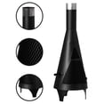 thumbnail image 6 of 50" Black Outdoor Metal Wood Burning Chimenea Patio Heater, 6 of 7