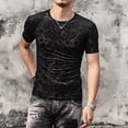 thumbnail image 4 of Streetwear Fashion Velvet T-shirt Men's Original Shirts Hollow Out Fitness Short Sleeve Gym Clothing Mesh Top Designer Tshirt, 4 of 6