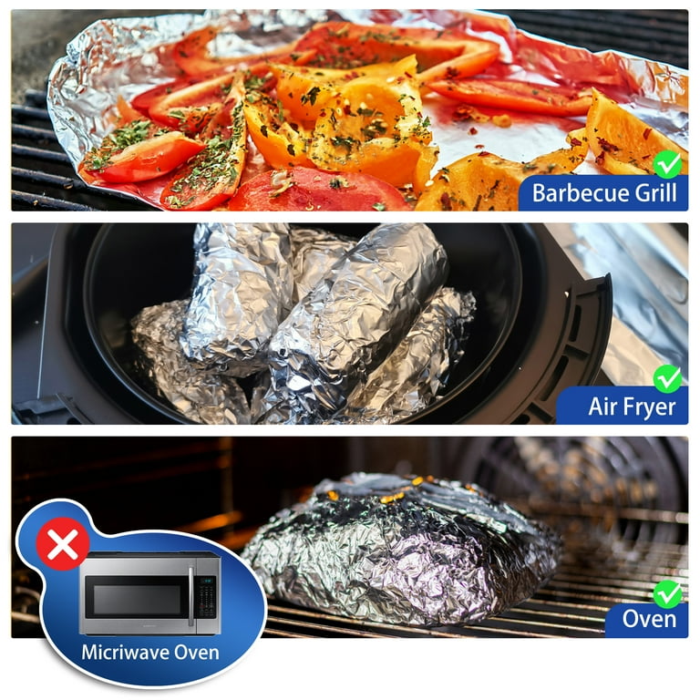 MYSPRI Heavy Duty Aluminum Foil, 18 Inch, 500 Sq Ft, Serrated