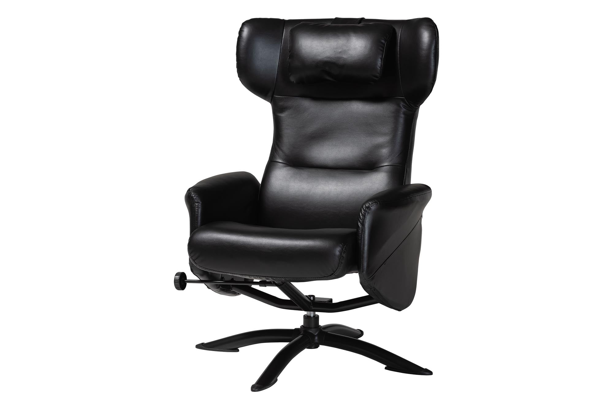 Baxton Studio Elwood Modern Lounge Chair and Footrest Set, 2-Piece, Black