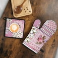 thumbnail image 5 of Pioneer Flower Kitchen Oven Mitt and Pot Holder Sets 2 Pcs for Baking, Cooking and Grilling, Heat Resistant Up To 392 °F, 5 of 7